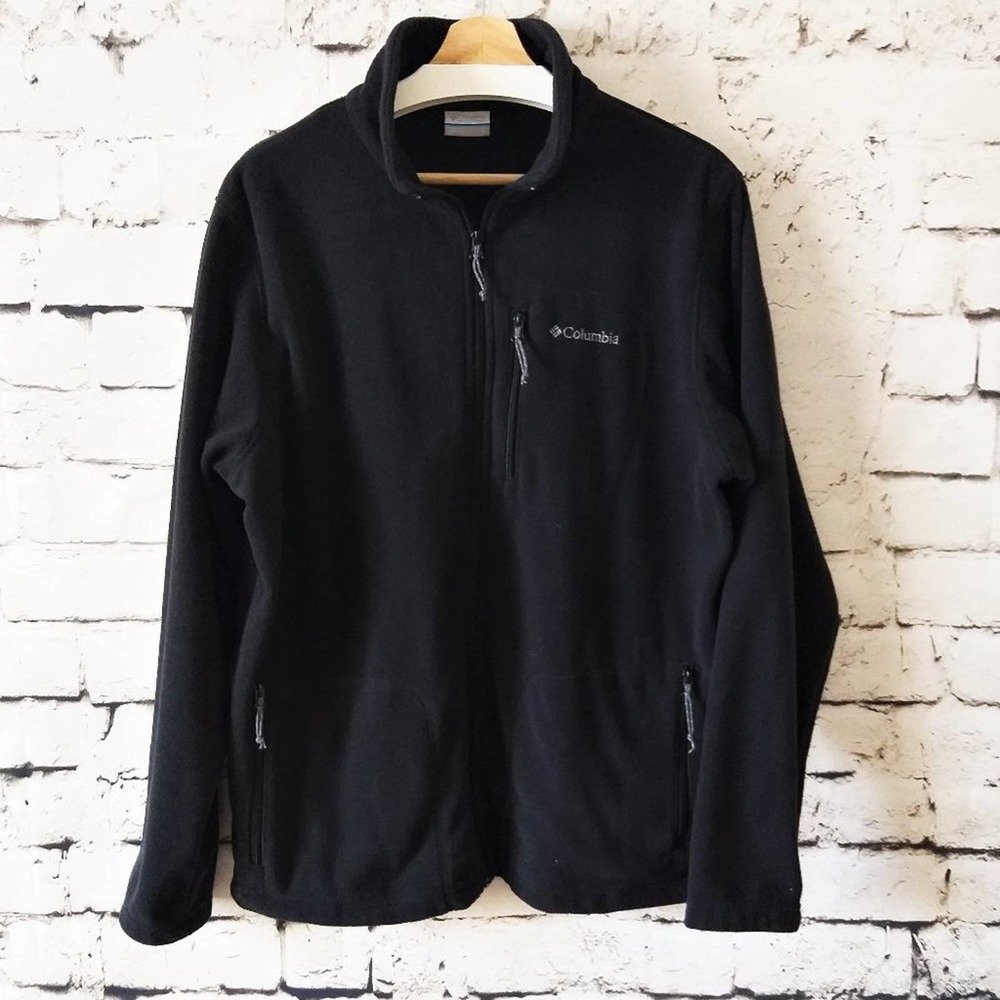 Columbia Soft Fleece Zip Up Black Jacket L